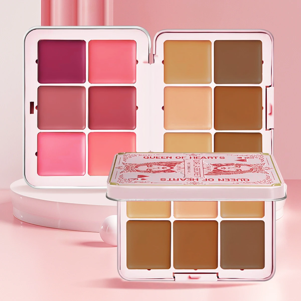 كونسيلر ولوحة أحمر الخدود مكونة من 12 لونًا غير لامع ولوحة مكياج روج كونتور مميزة #1