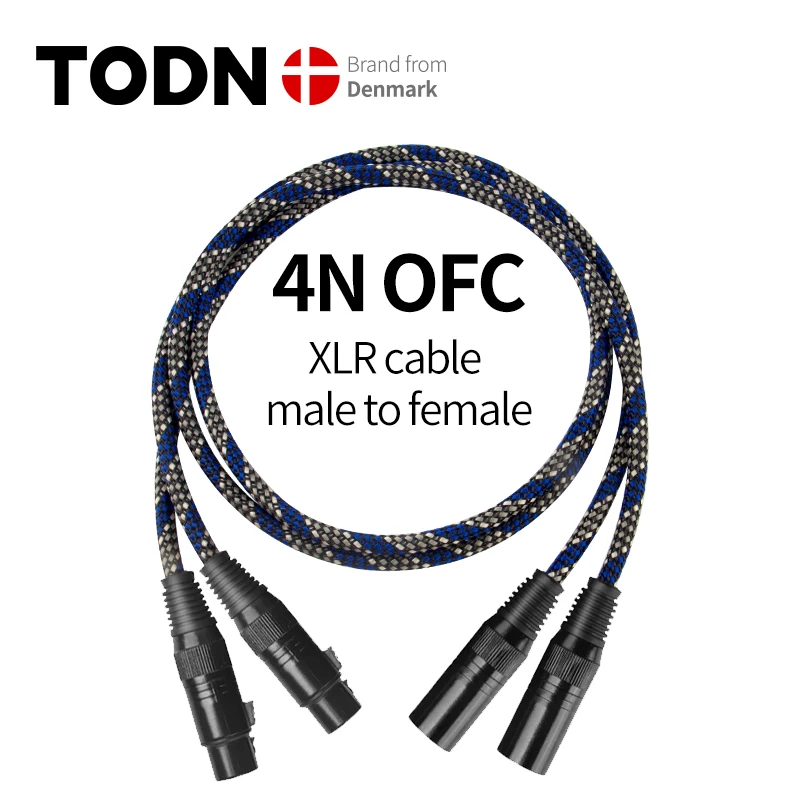 

TODN HIFI xlr аудио кабель стерео высокой чистоты 6N OFC Позолоченный xlr штекер-гнездо для микрофона микшера