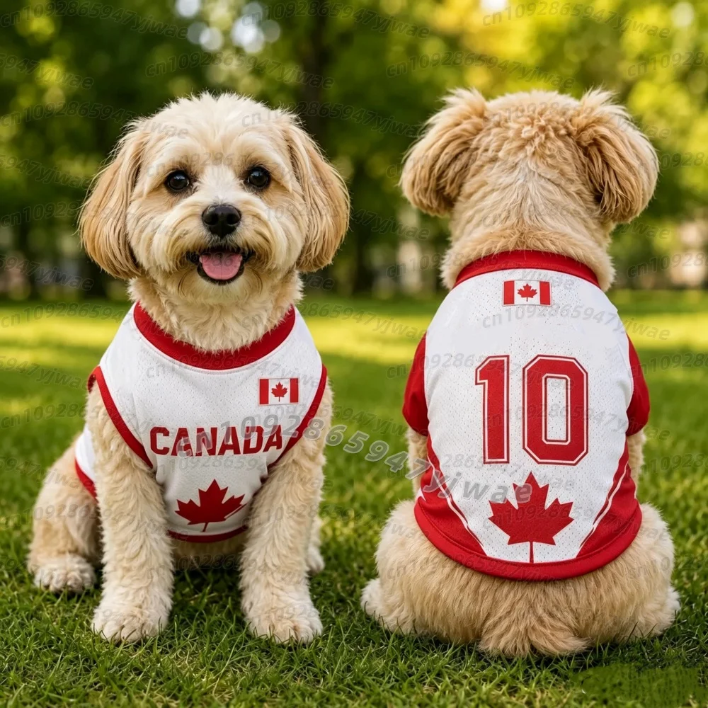 Summer Dog Clothes CANADA Brazil Germany print Basketball Clothes Puppy T-Shirt Summer Pet Cat Shirts For  soccer fans  Dogs