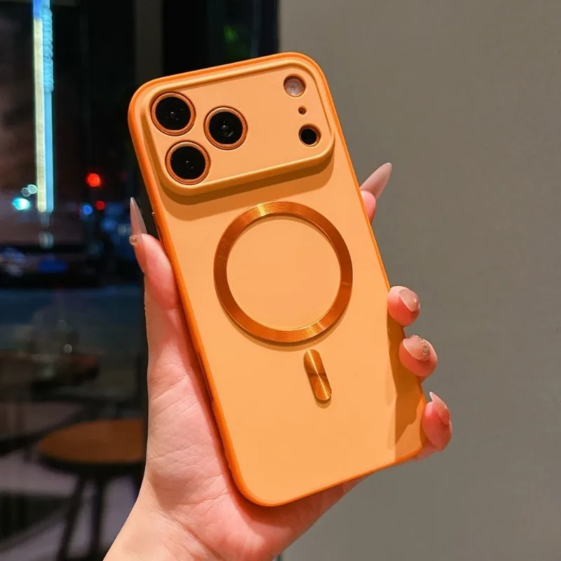 

For iPhone 17 Pro Max Air 15 14 Plus 13 12 11 Pro Max Phone Case Magnetic Attraction Colorful Simple Business Back Cover