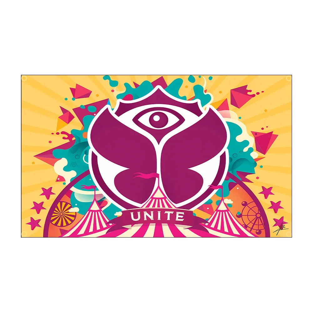 FLAGDOM 90x150 سنتيمتر تومورولاندز العلم البوليستر المطبوعة حركة مهرجان الموسيقى راية للديكور #6