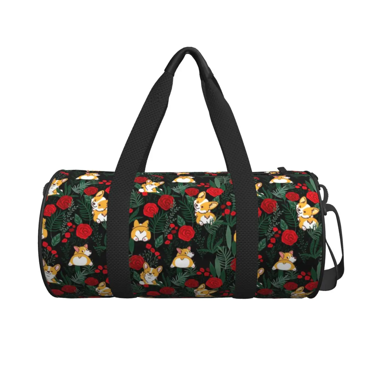 

Corgi Dog In Garden Large Duffle Gym Bag Multi-Functional Duffle Travel Bags Handbags Fitness bag