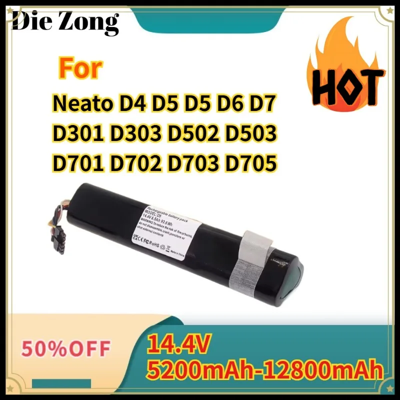 

In Stock For Neato D4 D5 D5 D6 D7 D301 D303 D502 D503 D701 D702 D703 D705 Vacuum Cleaner Bateria 14.4V 5200mAh-12800mAh Battery