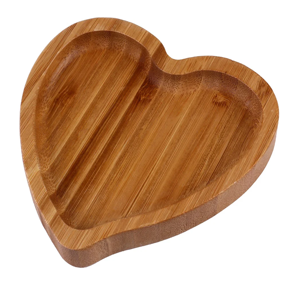 s Heart Shaped Bamboo Wood Jewelry ganizer Tray Tiny Size Lovely Heart Design Storage Dish for Home Decor Gifts