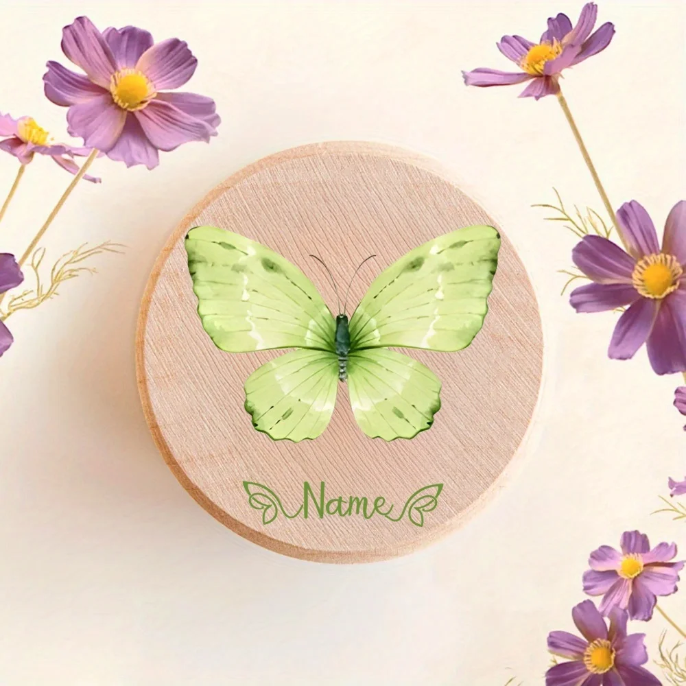 Custom Name Colorful Butterfly Pattern Teeth Box Personalized Milk Teeth Box First Cord Curly Hair Box Birthday Baptism Gift