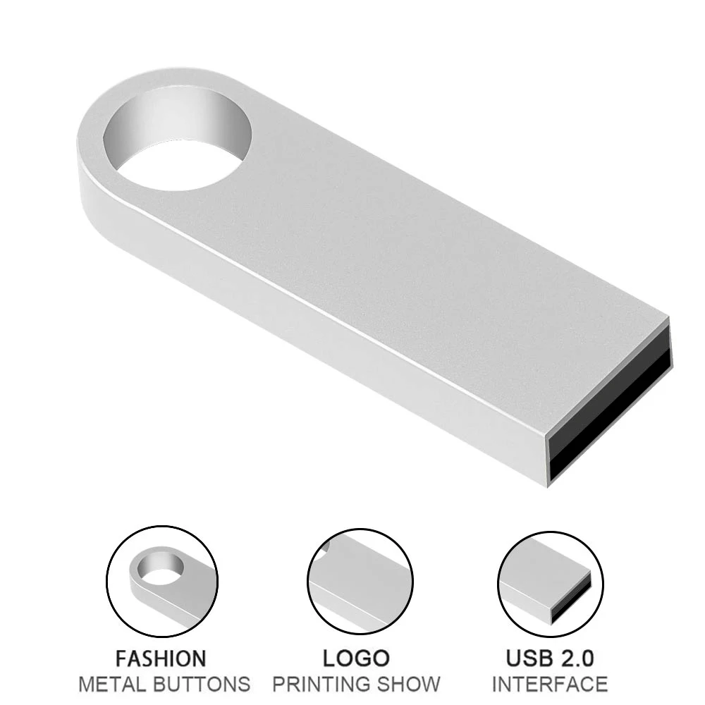 Pena Drive USB logam, Flash Drive logam 1GB 2GB 4GB 8GB 16GB 32GB 64GB memori stik 128MB 256MB 512MB LOGO gratis