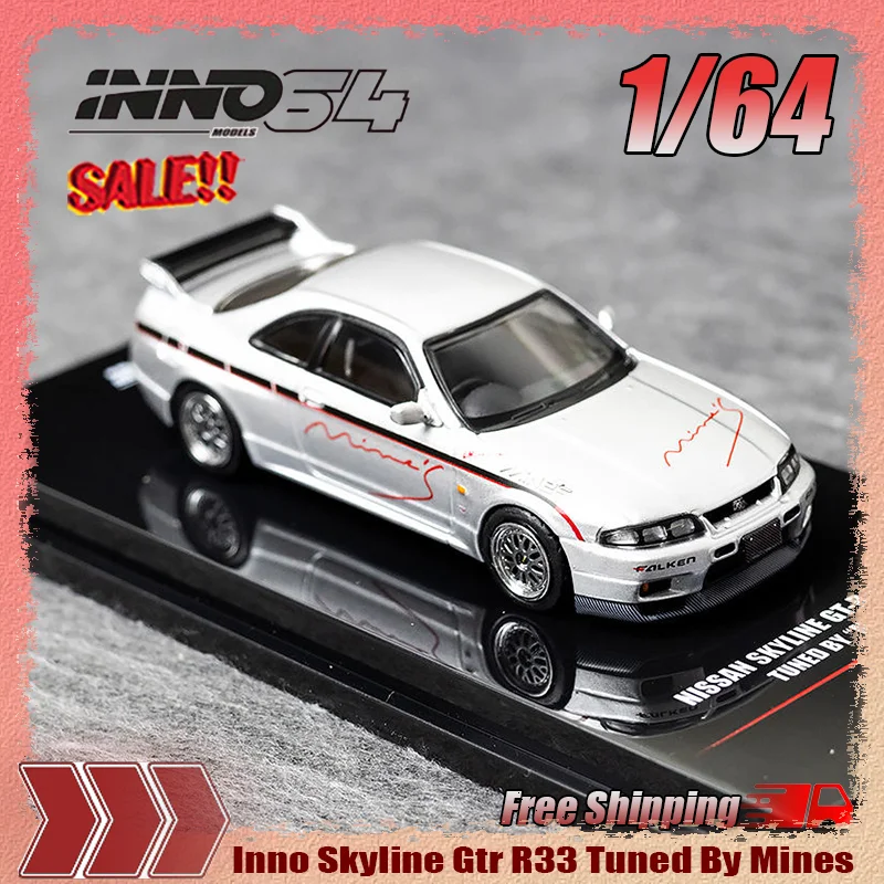 

New In Stock Inno 1:64 Skyline Gtr R33 Tuned By Mines Simulation Alloy Miniature Integrated Car Model Custom Children'S Toy Gift