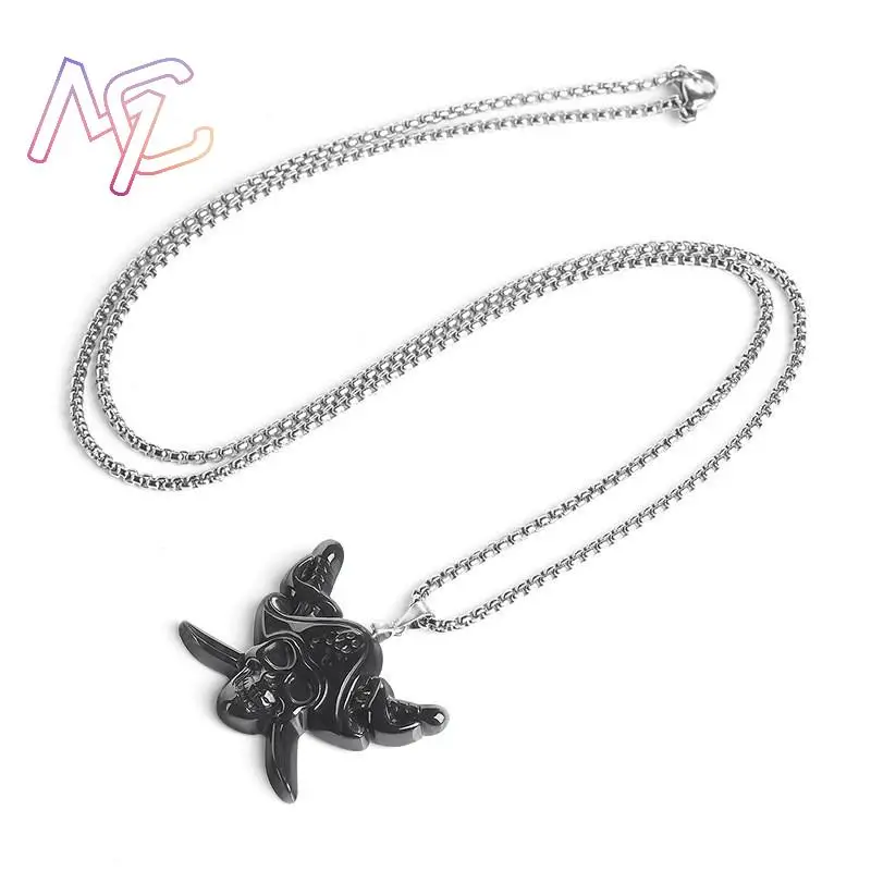 Myanmar Jadeite Skull Pendant Necklace Luxury Natural Jewelry Vintage Gemstone Designer Real Jade 925 Silver Gifts for Women - view 3