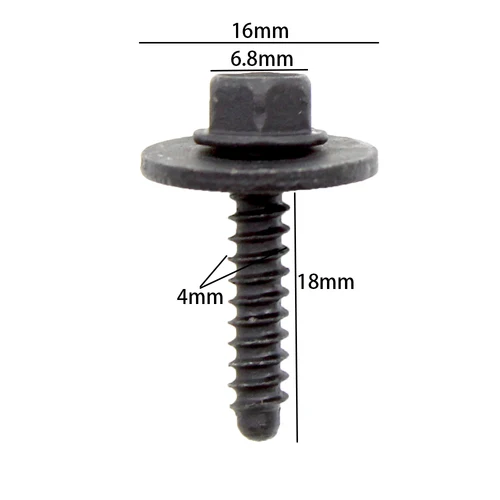 10x 4mm tornillo pernos hexagonales rosca coche cuerpo guardabarros tornillo remache junta remache