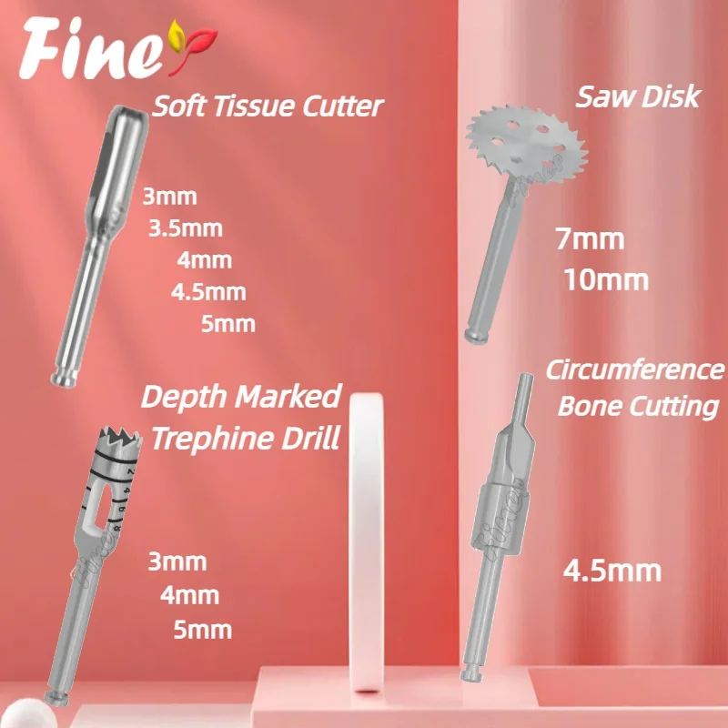 

Finer Dental Implant Drills Dental Saw Disk Implant Trephine Bur Drill Surgical Implant Drills Tissue Punch Abutment Bone Remove