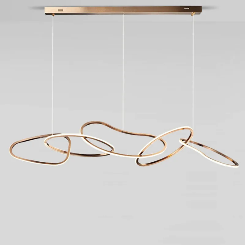 Nordic LED Circle Chandelier Lamp for Dining Room Kitchen Gold/Rose Gold Pendant Lighting Lustre Decor Hanging Lights Fixture