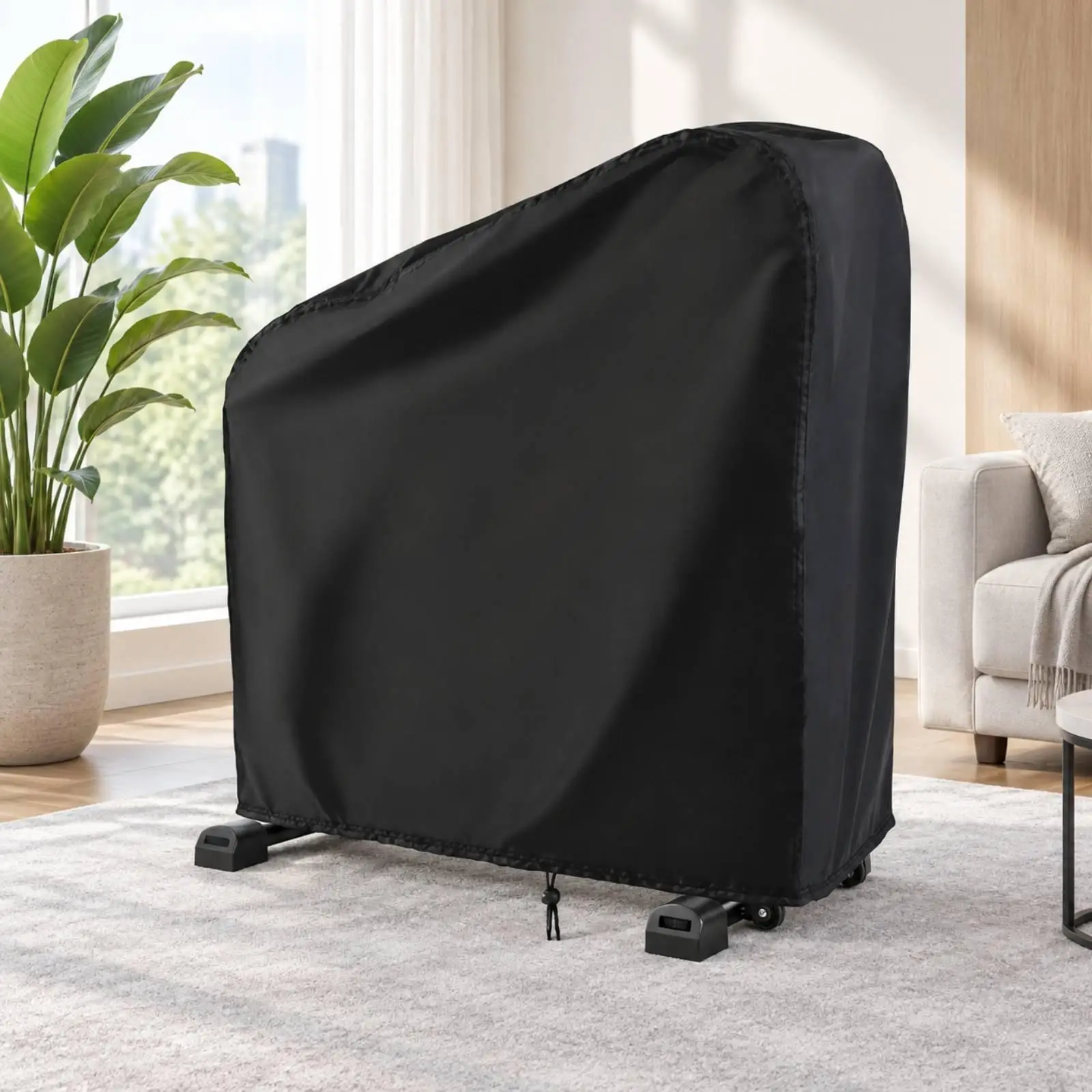 Exercise Bike Cover with Drawstring Snug Fit Outdoor Exercise Bike Cover Waterproof Dustproof for Home Gym, Storage Areas