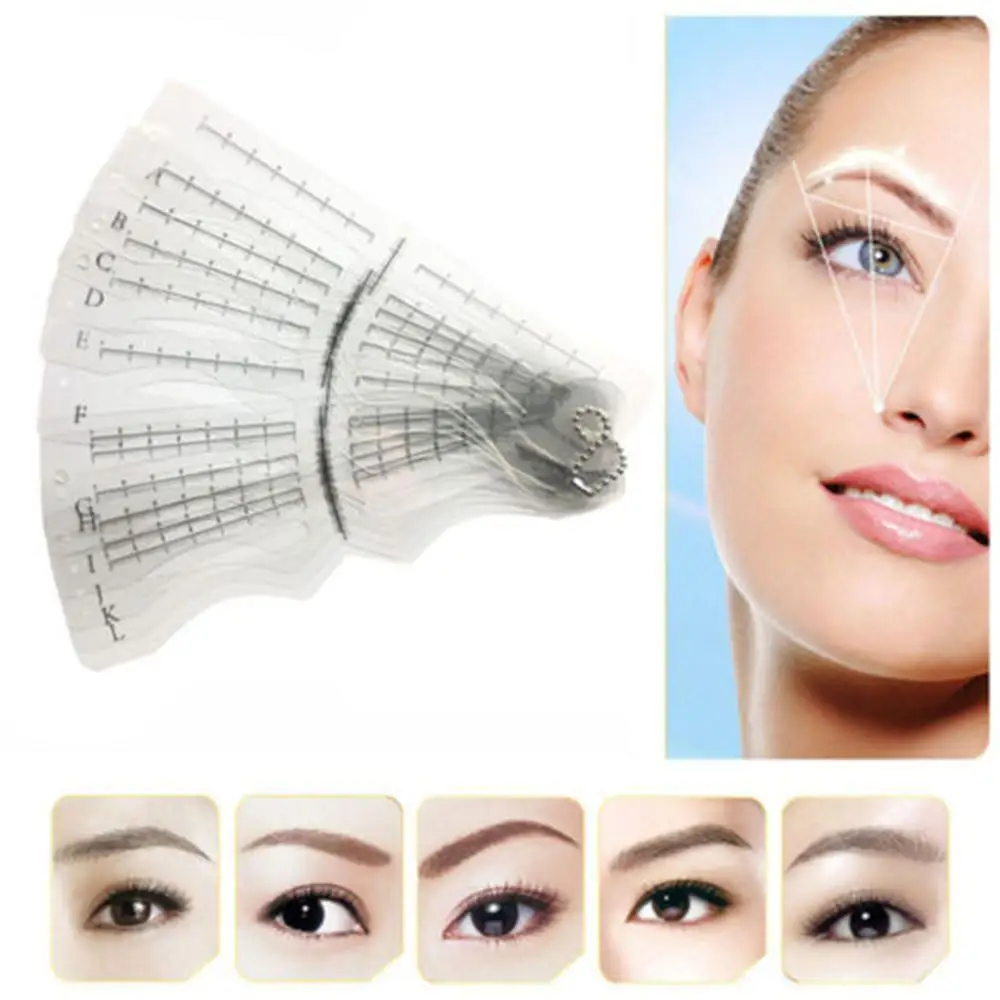 12 stuks nieuwe shaper DIY oogverzorging wenkbrauw stencils kaart make-up tool wenkbrauw sjabloon