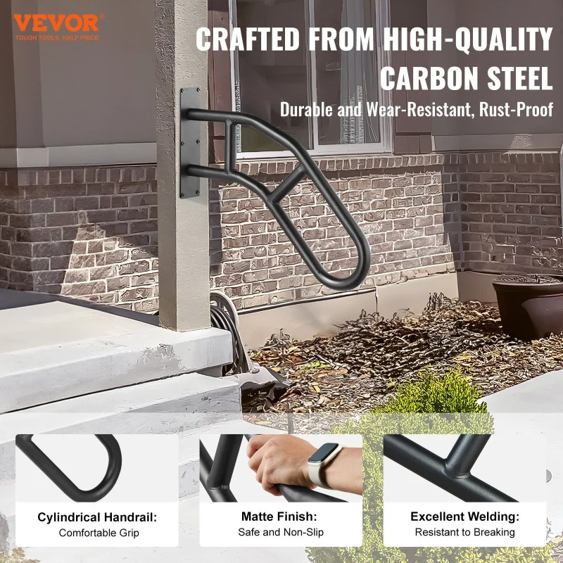 custom.DB 29\ Contemporary Stainless Steel Handrails Outdoor Steps Wall Mount Safety Railings Brushed 1-3 Ste