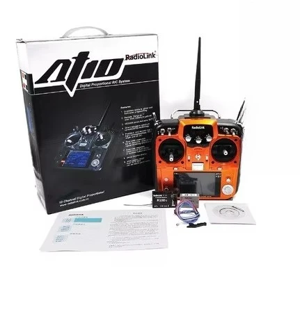 Radiolink AT10 II 2.4G 12CH Radio Transmitter Dengan Receiver R12DS untuk Drone Balap FPV RC Pesawat Mode2/1