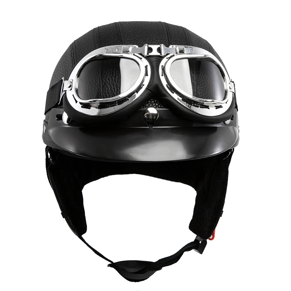 Motorcycle Helmet Motorcycle Half Helmet Chopper Biker Pilot Helmet with Free Goggle Free Mask - Image 6