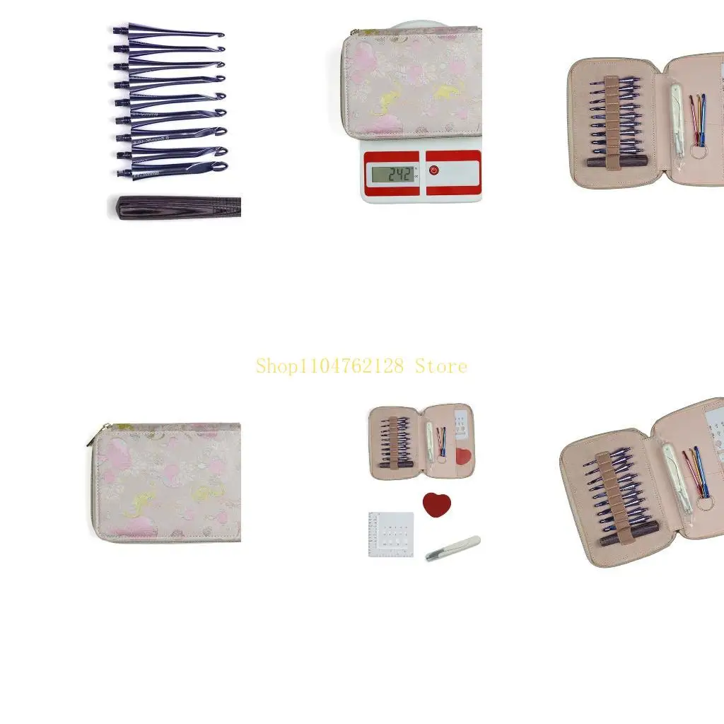 

Набор съемных вязальных крючков из глинозема с короткой деревянной ручкой, портативная сумка разных размеров для удобного лучшая