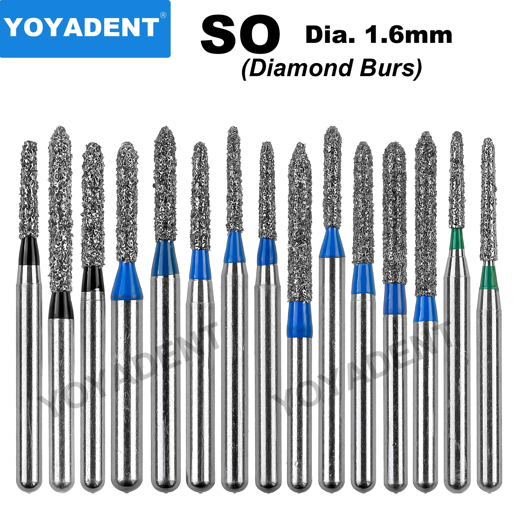 SO Type Dental Burs Dentistry Drills Dental Diamond Burs for High Speed Turbines Dentist Tools Dia.1.6mm 10pcs/Pack