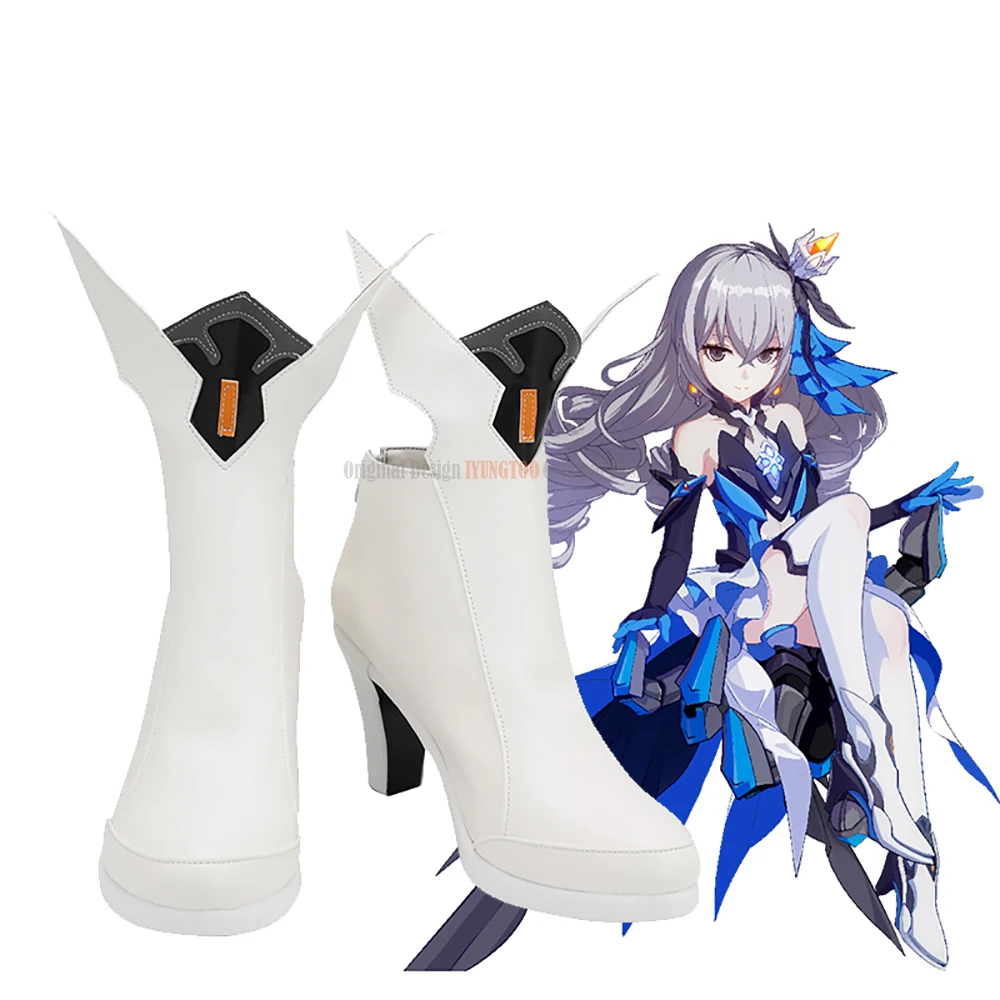 

Обувь для косплея Herrscher of Chance Bronya, обувь для косплея Honkai Impact 3, сапоги для косплея брони зайчик, Белая обувь