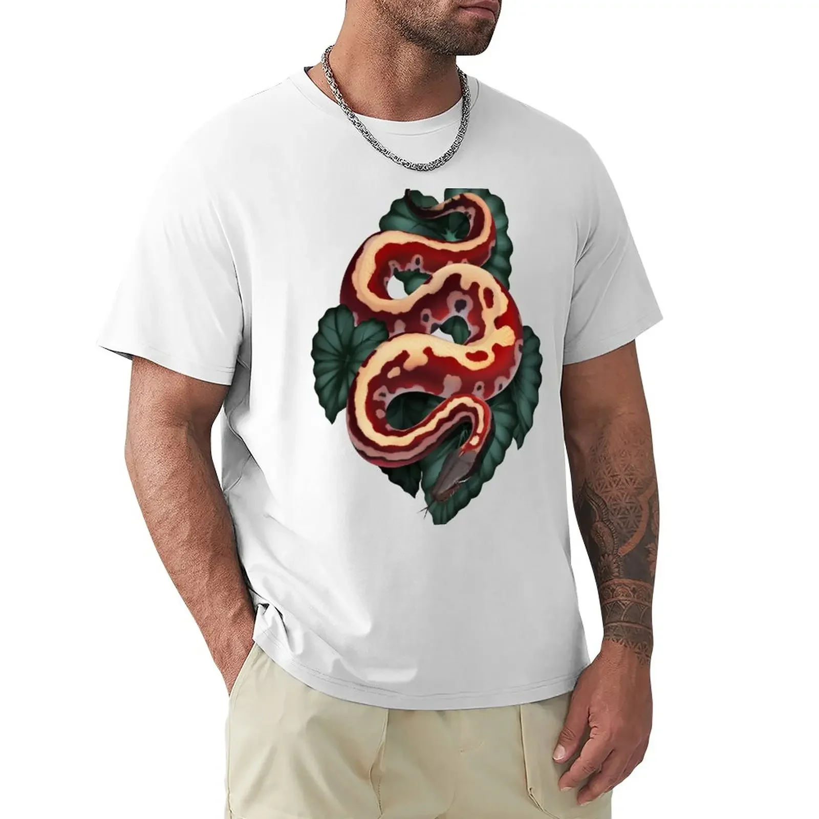 Blood Python on Leaves T-Shirt hippie clothes cute clothes black t-shirts for men