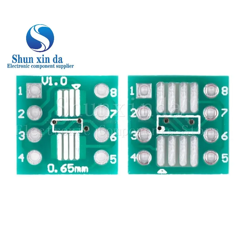 20PCS SOP8 SSOP8 TSSOP8 to DIP8 PCB SOP-8 SOP Transfer Board DIP Pin Board Pitch IC Adapter plate Conversion board 0.65/1.27mm