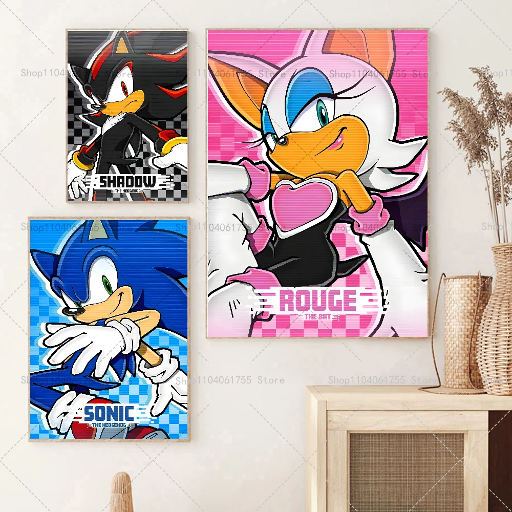 1PC Classic Anime S-Sonic Characters Poster  Art Paper Coffee House Bar Room Wall Decor