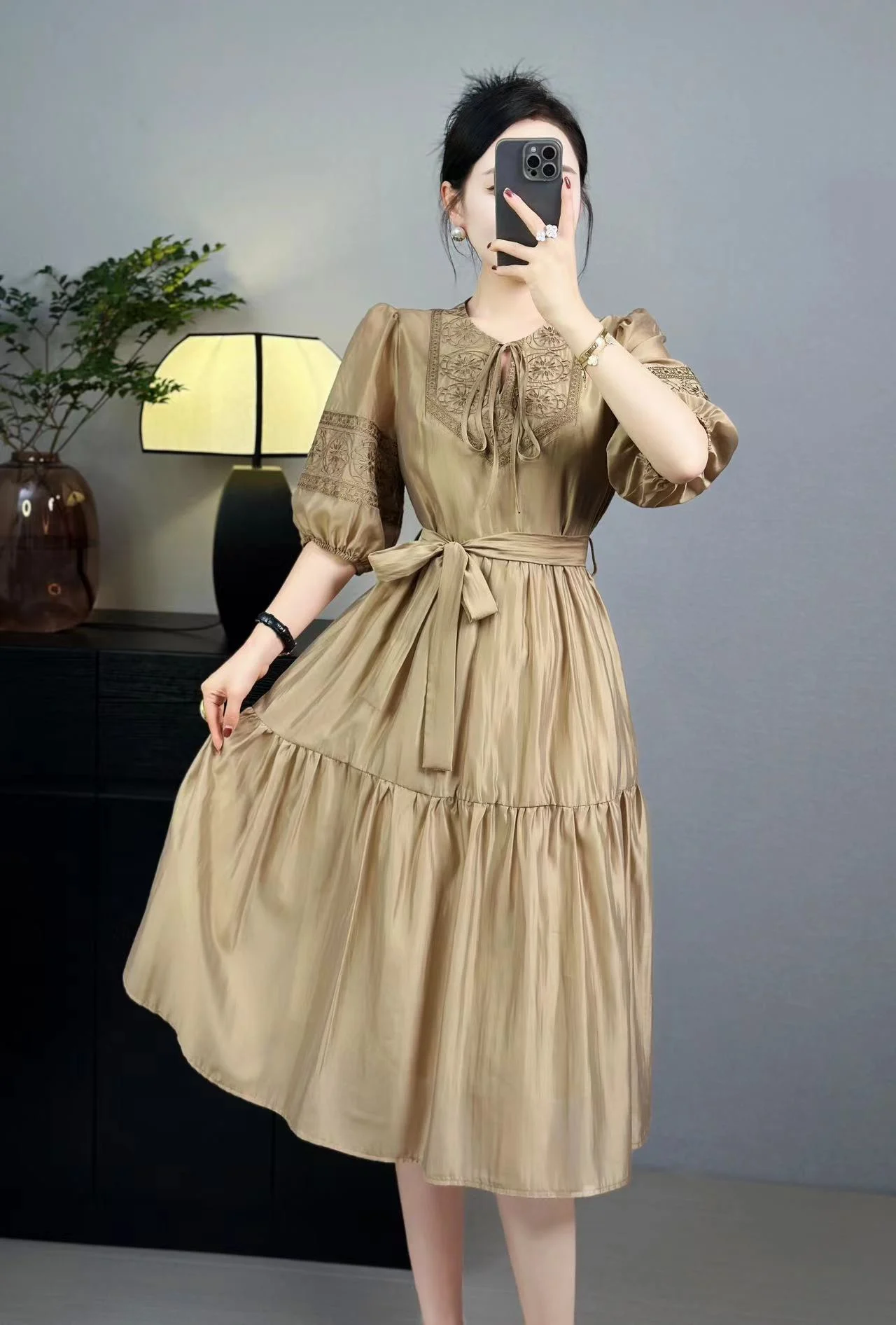 

2024 Women's Clothing Embroidered Comfort Dress Spring Summer New 0704