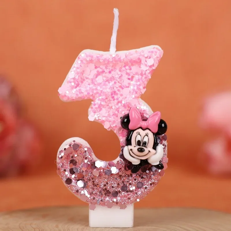 Hot Gelukkige Verjaardag Nummer 0-9 Kaarsen Cartoon Mickey Minnie Mouse Kaars Cake Cupcake Topper Party Decoratie Benodigdheden DIY Geschenken