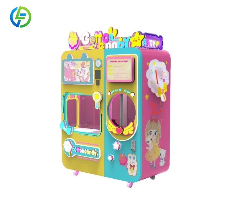 FL Customized Multi Flavor Automatic Cotton Candy Vending Machine High Efficiency Floss Maker