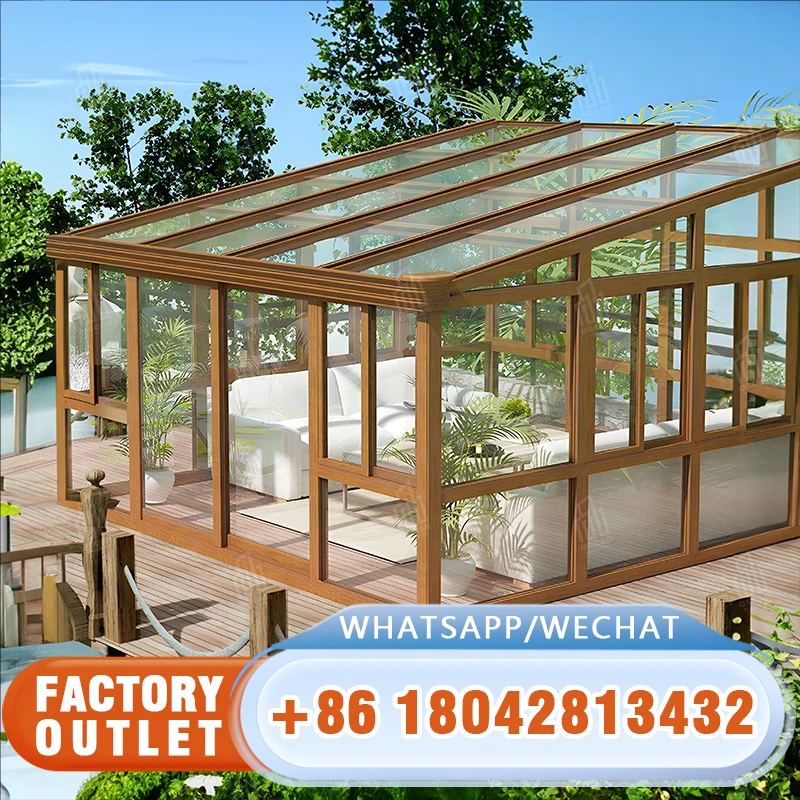 Prefabricated Glasshouse Sun Room Glass House Outdoor Aluminium Solarium Sunroom