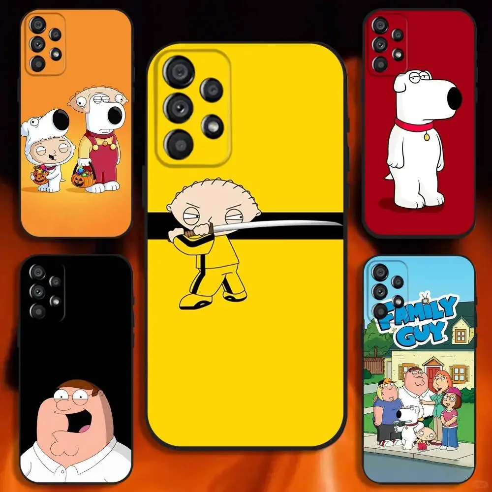 

cartoon F-Family FUNNY Guy Phone Case For Samsung Galaxy A20,A21s,A22,A31,A32,A52,A53,A72,73,A80 Soft Black Cover