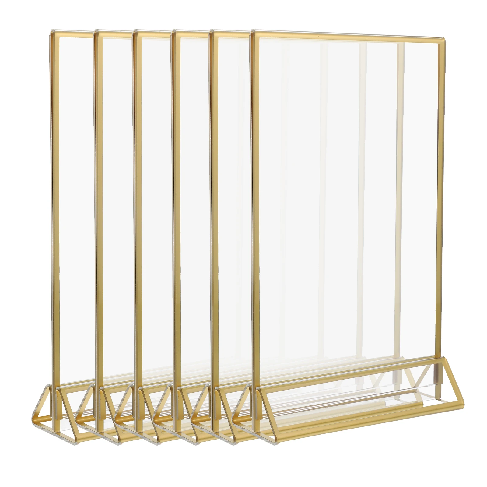 

6 Pcs Table Sign Holders Liquor Brand Menu Display Rack Clear Poster for Office