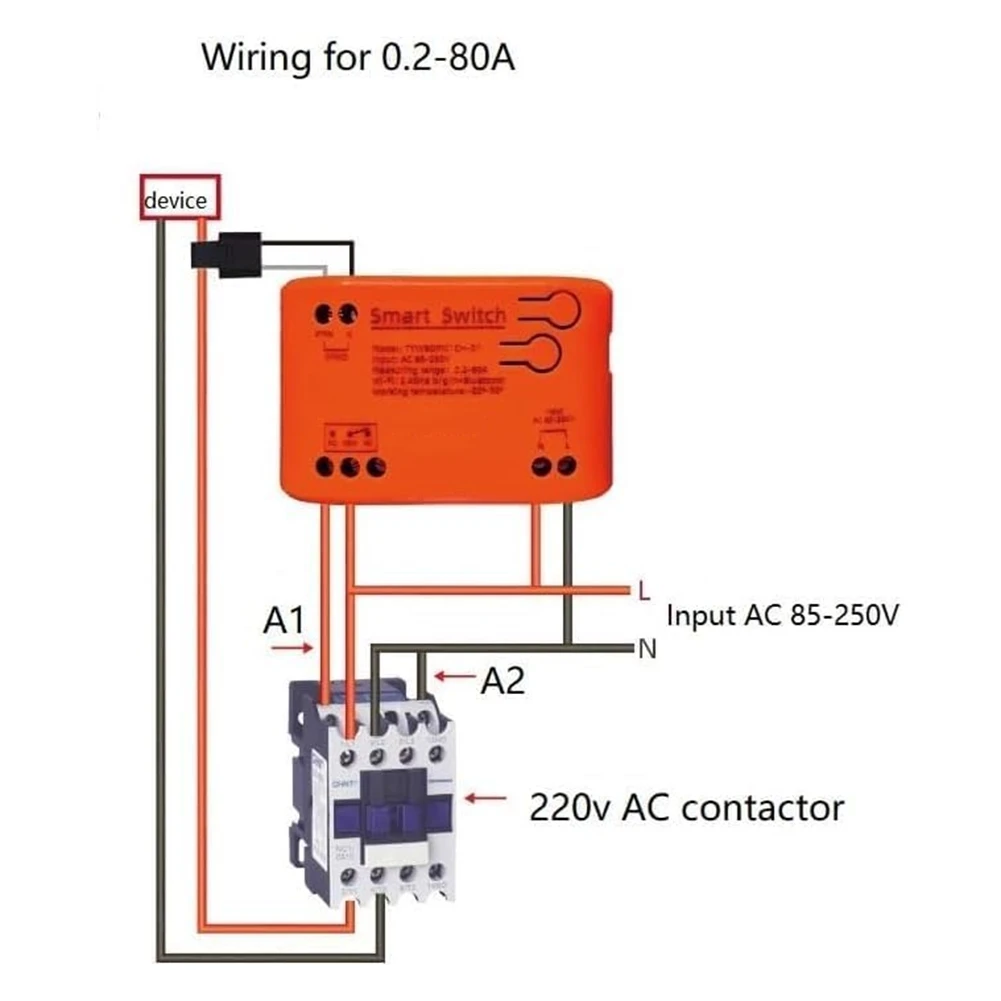 Tuya WiFi for Smart for Monitor, Single Phase Clamp Electricity Meter with 1 X 80ACT Current Transformer