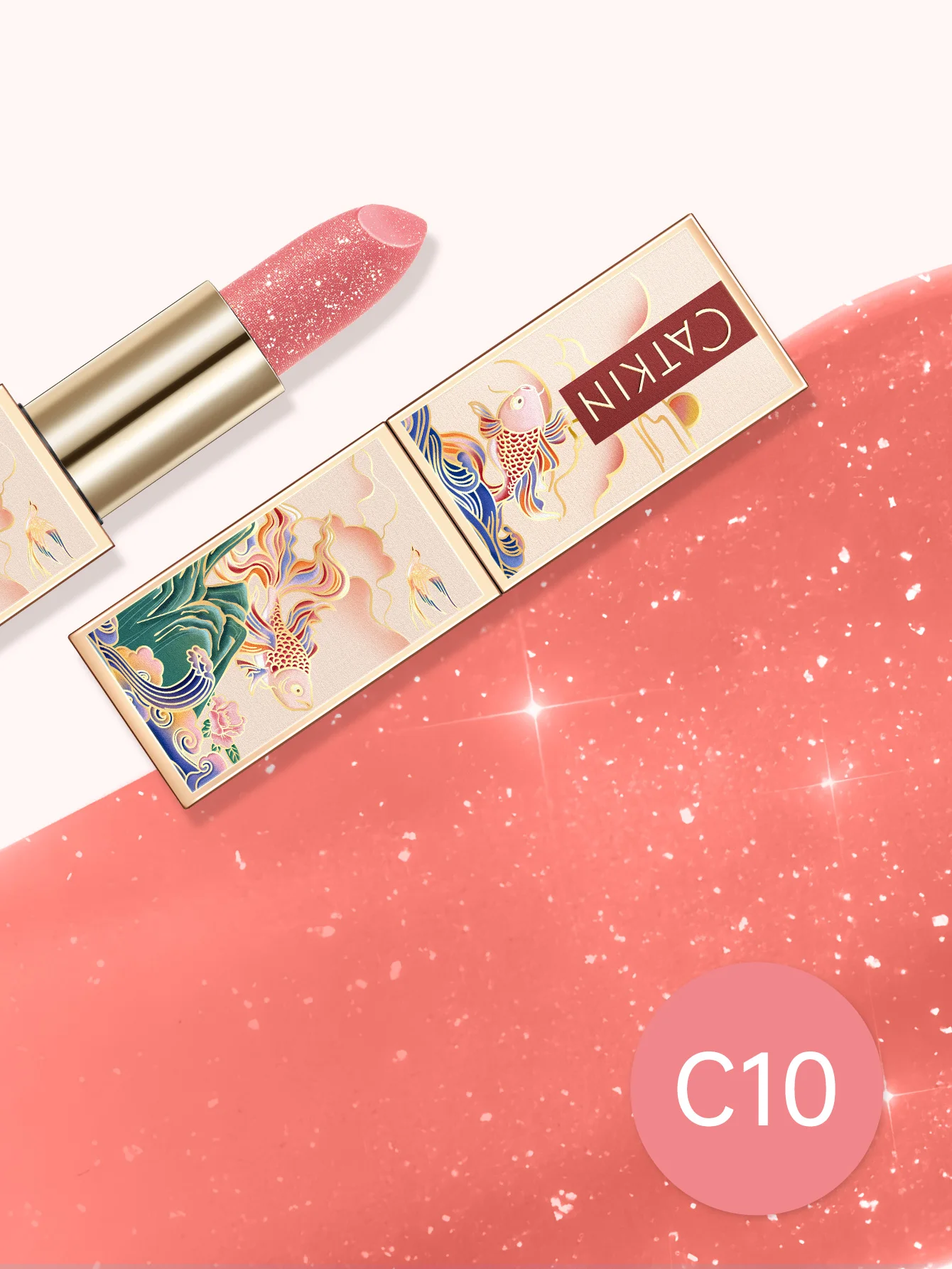 CATKIN Lip Care Gift set, set van 3 lippenbalsems, 3 STKS + Prachtige geschenkdoos, Glanzend met voedzaam formulering, Kleurverandering