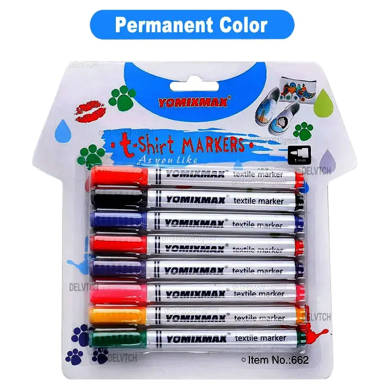 

8Pcs Set Waterproof Permanent Color T Shirt Shoes Fabric Cloth Textile Marker Pen DIY Drawing Painting Wood Stone Art Graffiti