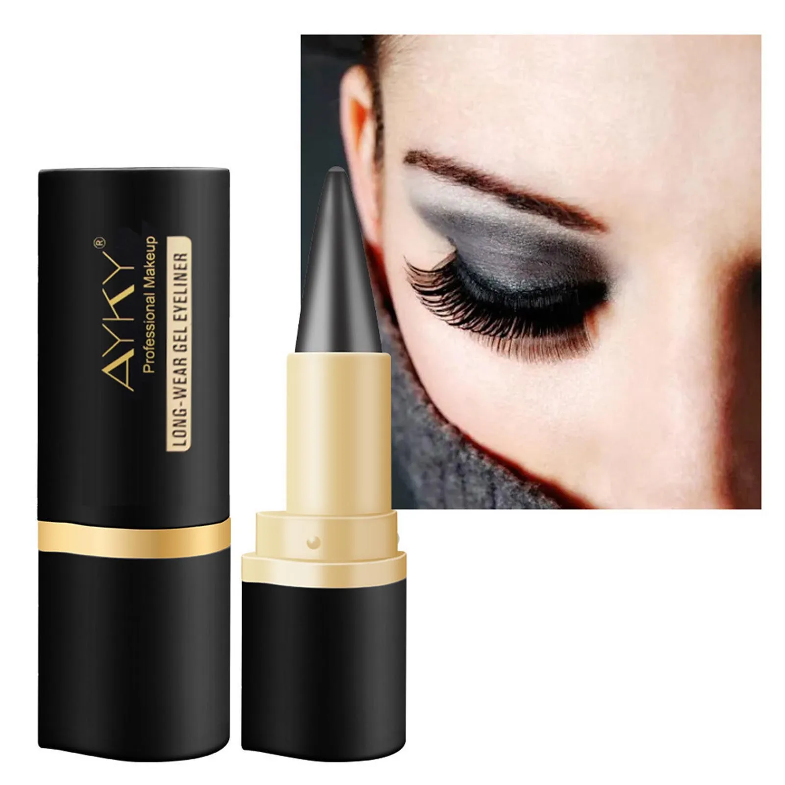 Waterproof Creamy Eye-Liner Gel Pen Highlight Smooth Eye-Liner Pen for Festival Party Activity Makeup