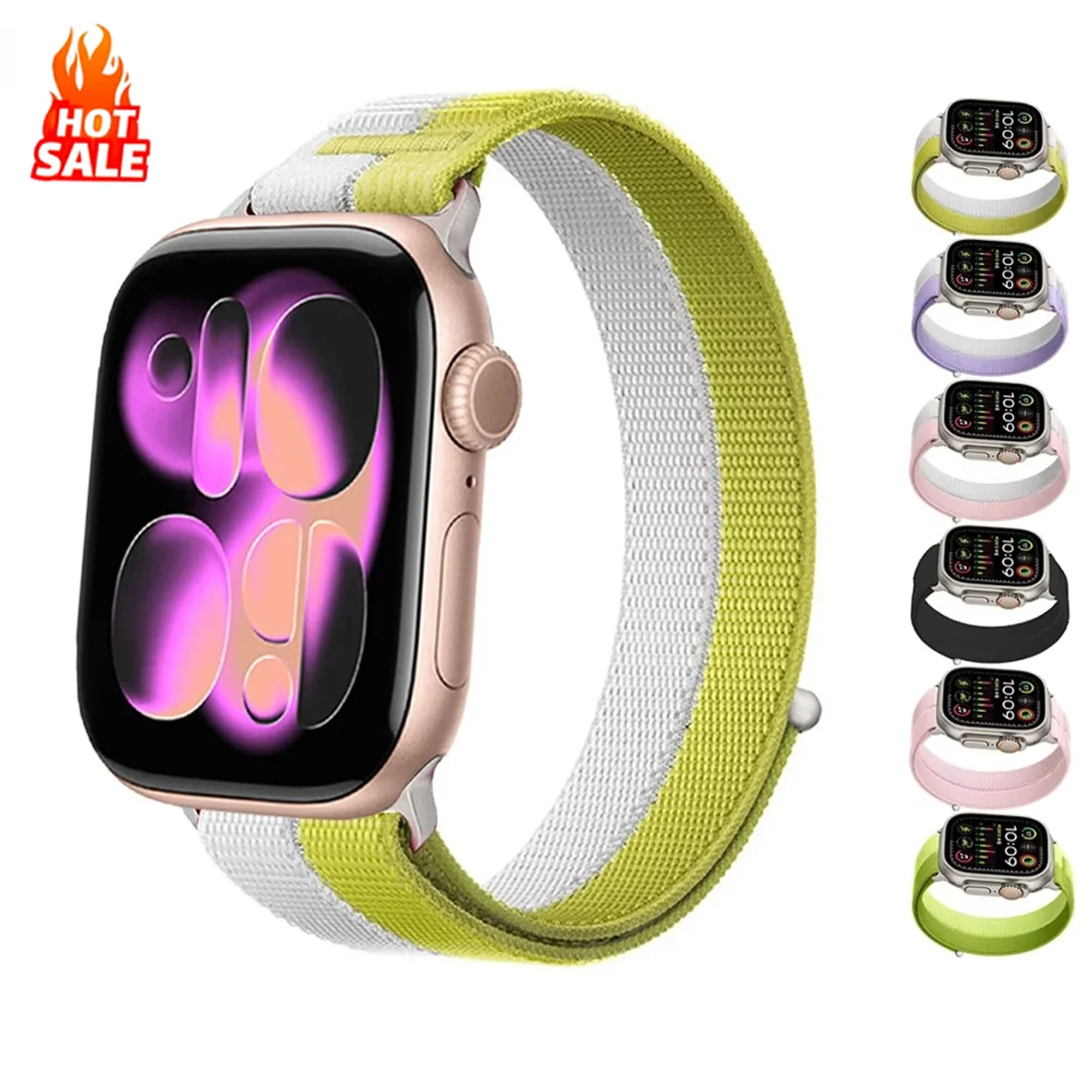Nylon-Schlaufenarmband für Apple Watch Band Ultra 3 49mm 44mm 40mm 45mm 41mm 42mm 46mm Sport Iwatch Armbänder Serie 11 10 9 8 7 6 SE