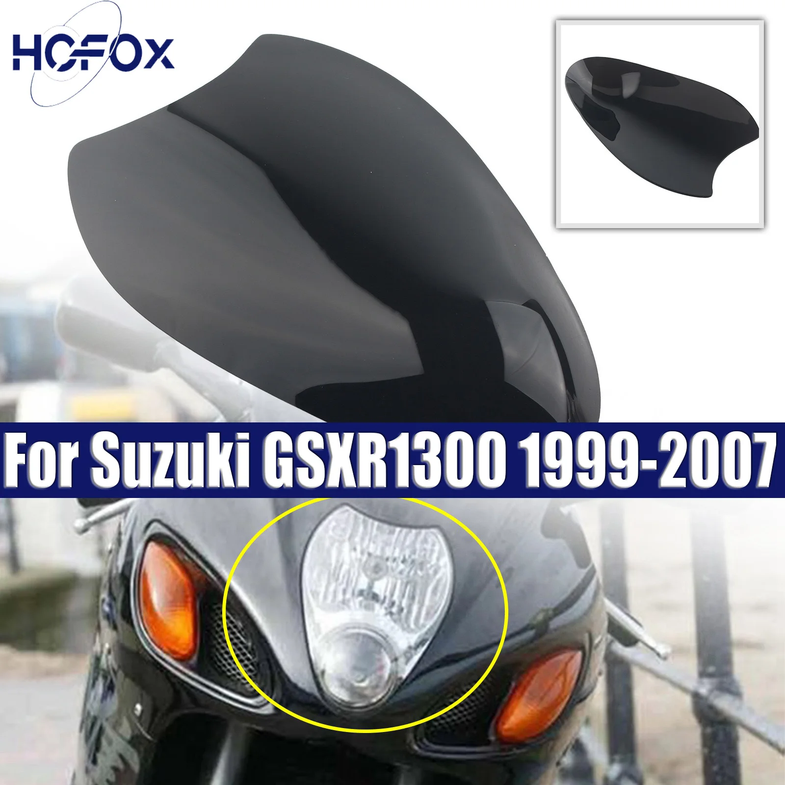 

For Suzuki GSXR1300 1999-2007 Motorcycle Headlight Lens Cover Shield Protector