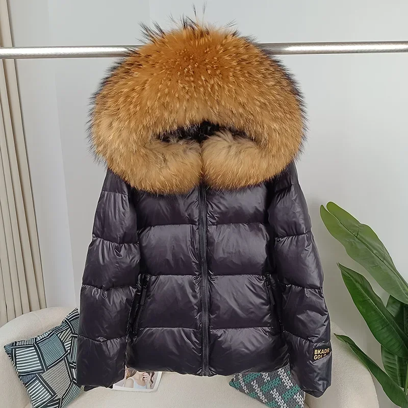 FURYOURSELF-Chaqueta larga de plumón de pato para mujer, Abrigo con capucha, cuello de piel de mapache, piel de zorro Real, gruesa y cálida, desmontable, para invierno, novedad de 2023