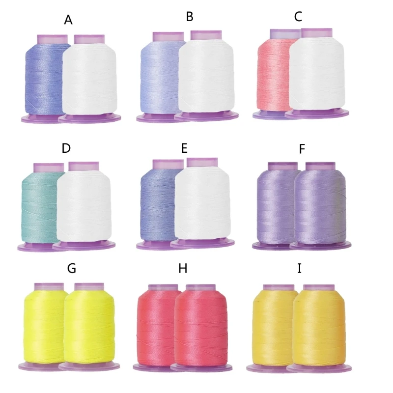 

2 Spools Thermochromic Polyester Sewing Thread Color Changing Yarn 550Yards Per Spool for Hand Stitching Sewing Machine