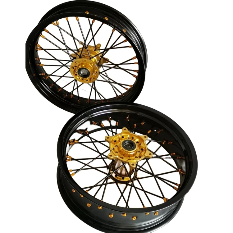 

High Quality 17 Supermoto Wheel Set Fit Suzuki RMZ 250 450 ALL YEARS CNC Machining Motorcycle Accessories