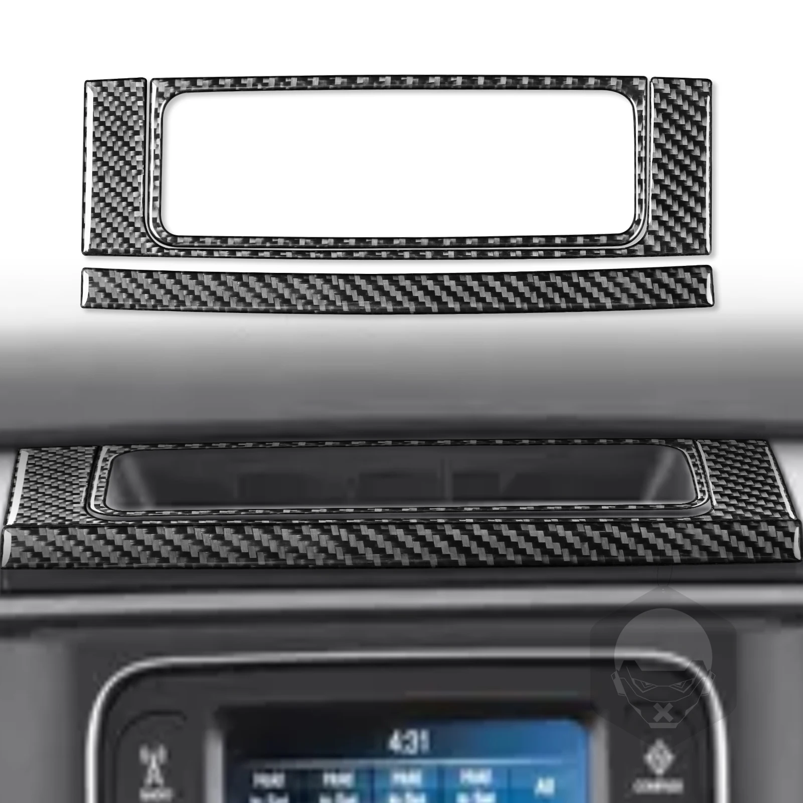 

For Dodge Ram 2013 2014 2015 Radio Upper Panel Frame Edge Cover Trim Real Carbon Fiber Sticker Car Styling Accessori Interior