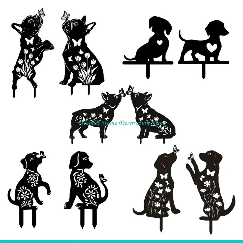 H7BF Decorative Iron Garden Stake Handcrafted Statue For Outdoor Yard Decoration