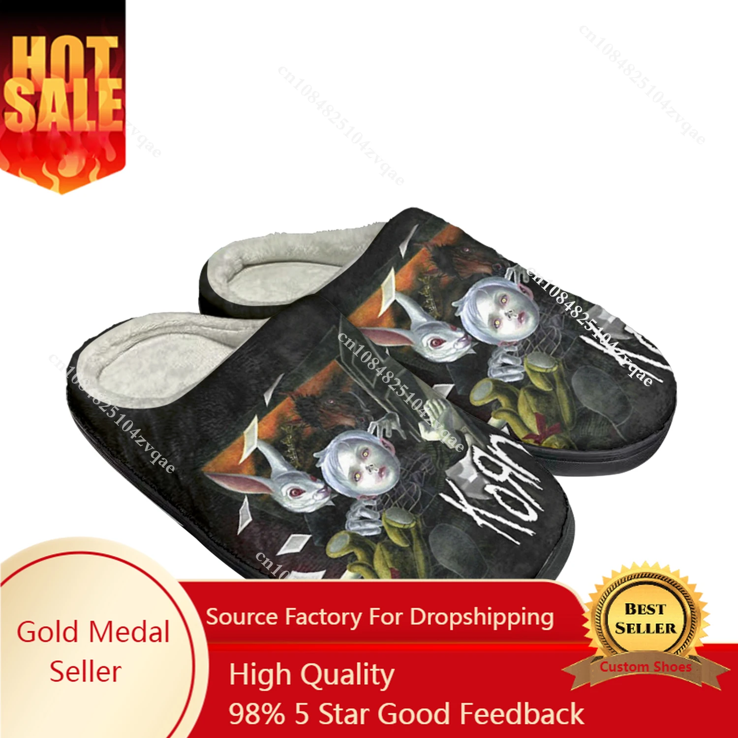 

Korn Rock Band Home Cotton Custom Slippers Mens Womens Sandals Plush Bedroom 3D Print Casual Keep Warm Shoes Thermal Slipper