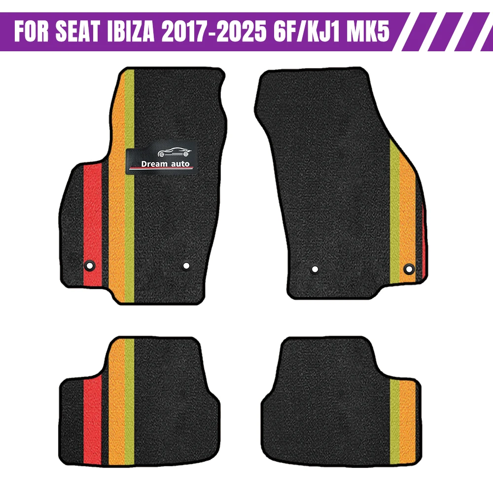 For seat Ibiza 2017-2025 6F/KJ1 MK5 Car-Specific Mats Floor Mats Waterproof Non-Slip Car Mats With Buttons Car Accessories