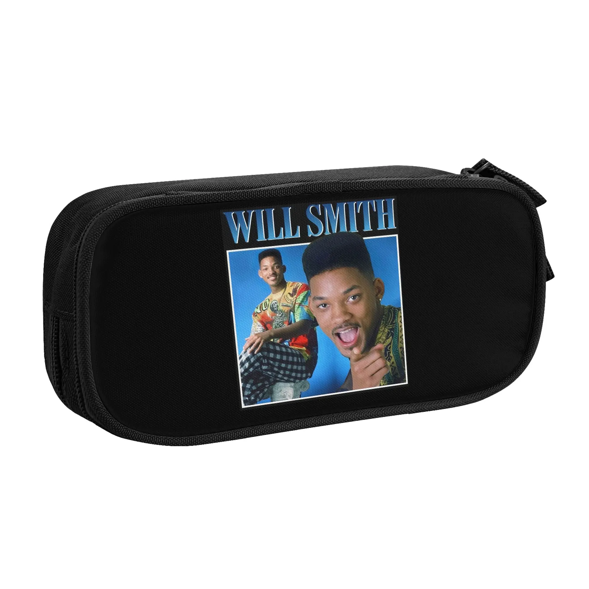 Wills Smiths American Actor Rapper  Kawaii Pencil Cases Girl Boy Large Storage  Pencil Pouch Students Stationery