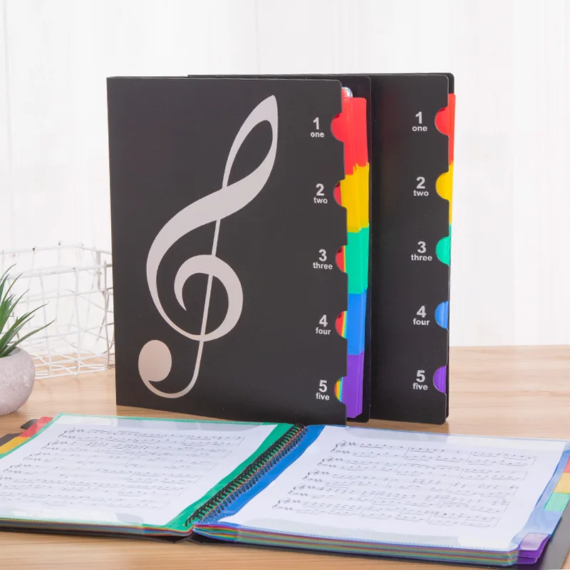 20/30Pages Piano Score Folder Multi-Layer Music Score Coil Folder Piano Practice Paper A4 Sheet Music Document Storage Organizer