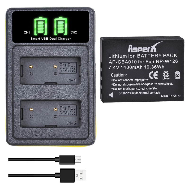 

1400mAh NP-W126 Bateria NP-W126S W126S Battery + Charger for Fujifilm X100F X-A10 X-A7 X-A5 X-A3 X-A2 X-A1 X-E2 X-E2S X-Pro1