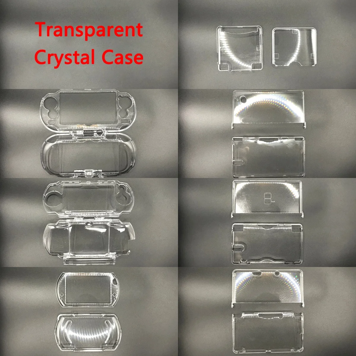 Plastic Transparent Shell Clear Crystal Protective Hard Cover For PSP PSV GBA SP NDSL NDSi XL LL 3DS XL LL New 3DS Game Console
