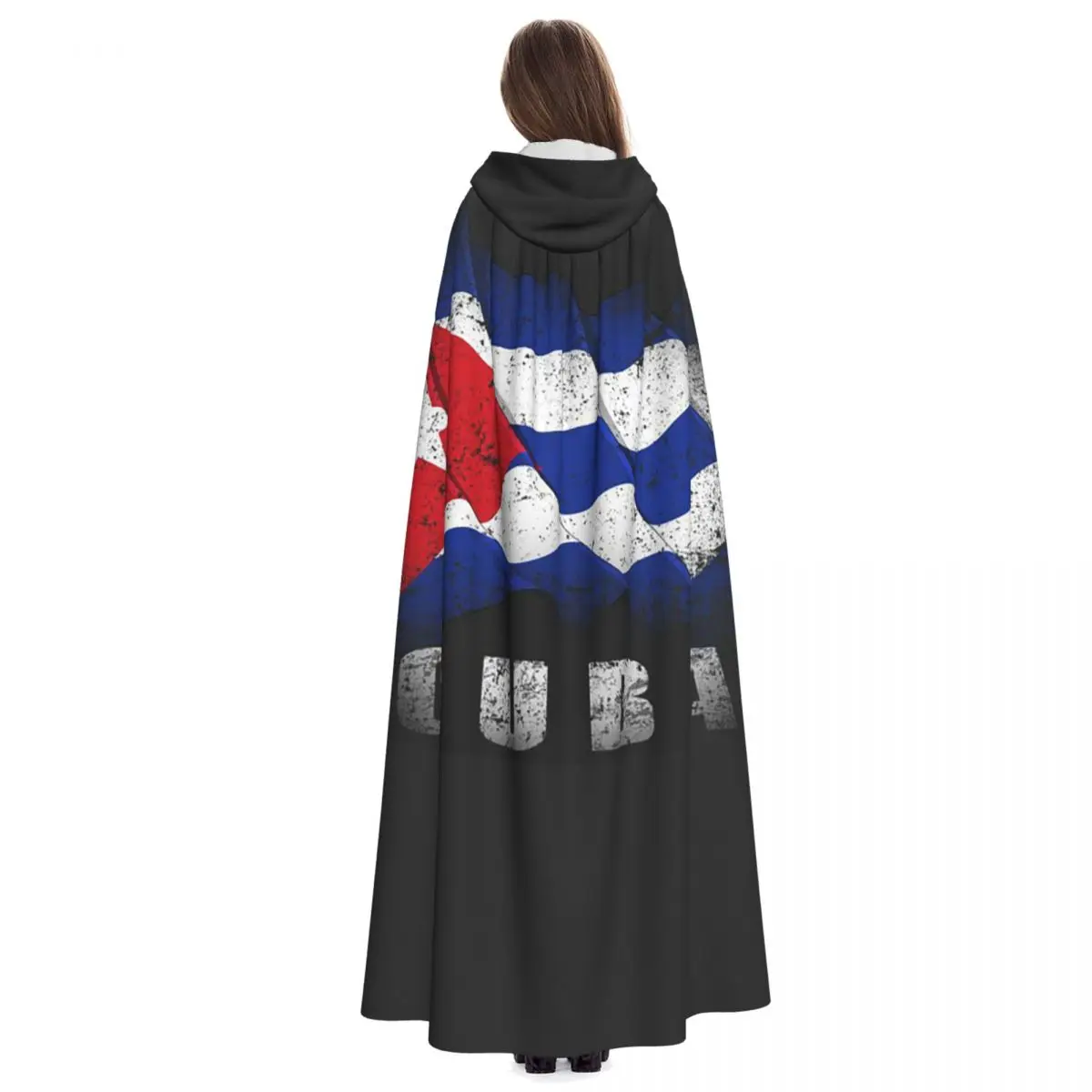 Cuba bandera de la Havana cubana capa larga con capucha patriótica cubana disfraz Medieval de bruja capa de Cosplay abrigo de Halloween adulto Unisex